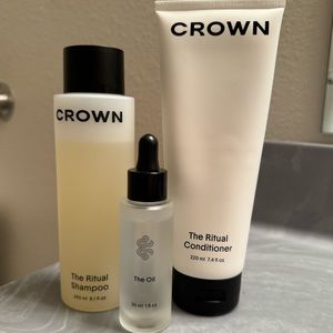 Crown affair shampoo, conditioner and hair oil